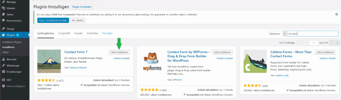 WordPress Plugins installieren Schritt 3